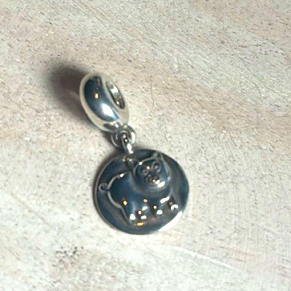 Pandora silver bracelet charm Chinese Zodiac year of the pig 925 ale retired
